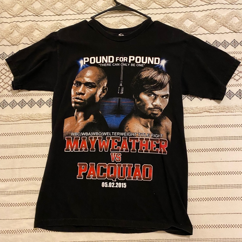 Mayweather VS Pacquiao 2015 black T-shirt size S
